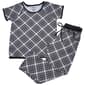 Juniors Pillow Talk Short Sleeve Plaid Long Leg Pajama Set - image 1