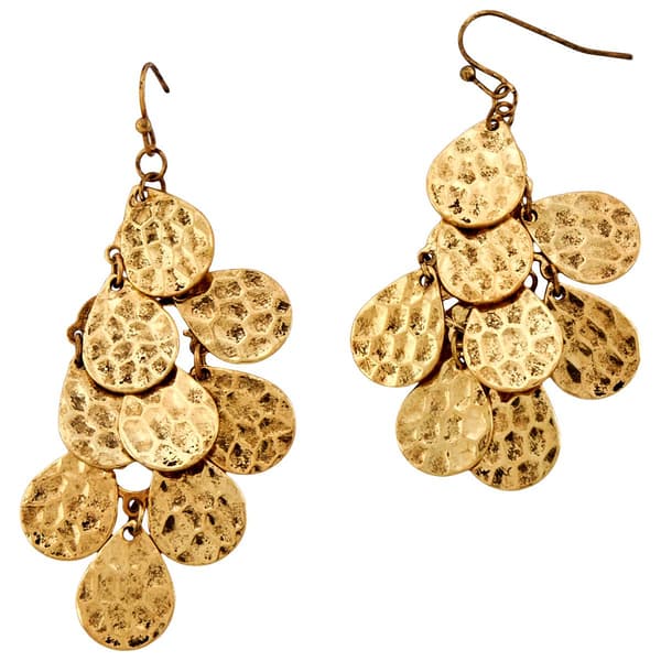 Ashley Gold-Tone Layered Gold Drop Earrings - image 