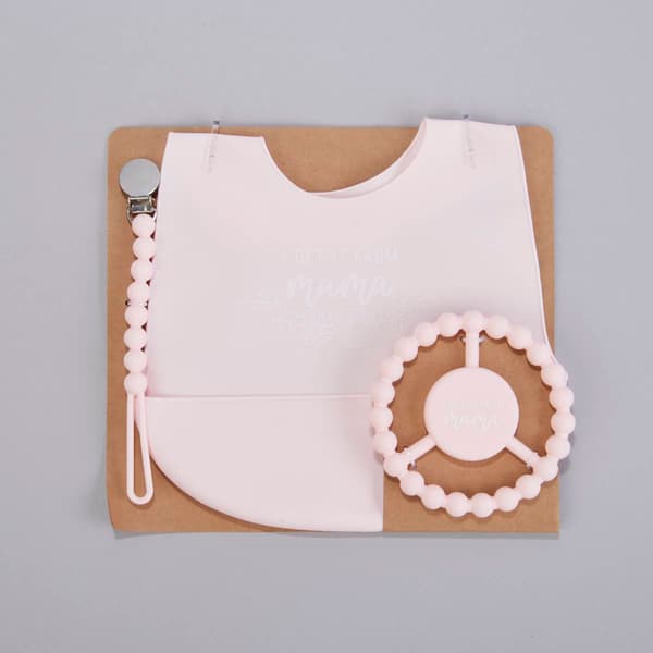 Baby Girl Lila & Jack 3pc. Get It from Mama Bib Set - image 