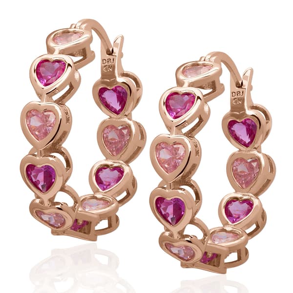 Gianni Argento Heart Bezel Hoop Pkp - image 