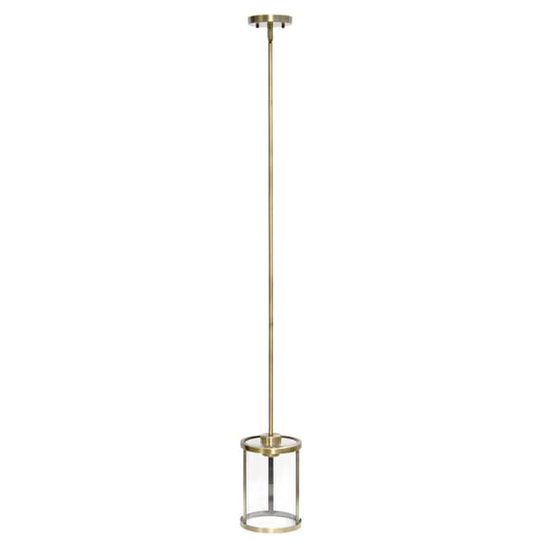 Lalia Home 1-Light Adjustable Cylindrical Clear Glass Pendant