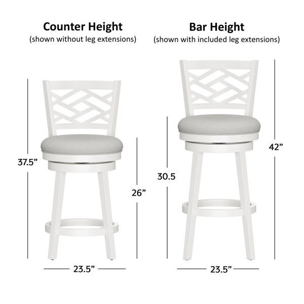 HH2 Home Riva Wood Adjustable Height Swivel Stool