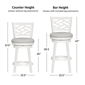 HH2 Home Riva Wood Adjustable Height Swivel Stool - image 6