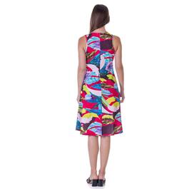 Womens 24/7 Comfort Apparel Tropical A-Line Knee Length Dress
