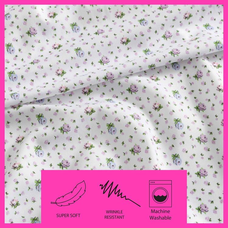 Betsey Johnson Pretty Floral Ditsy Microfiber Sheet Set