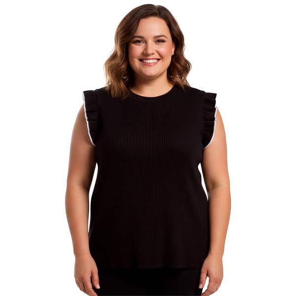 Plus Size Rio & Rian Extended Tipped Cascade Sleeve Sweater