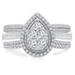 Diamond Classics(tm) White Gold 1ctw. Diamond Cluster Bridal Ring - image 1