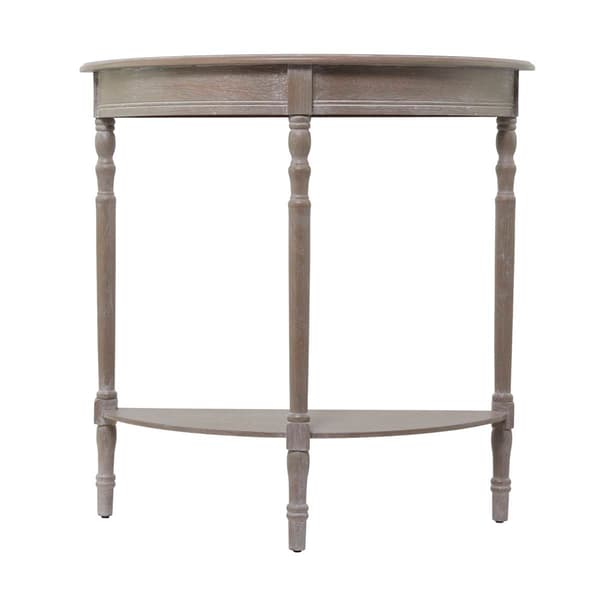 9th & Pike(R) Light Brown Traditional Half Moon Wood Console Table - image 