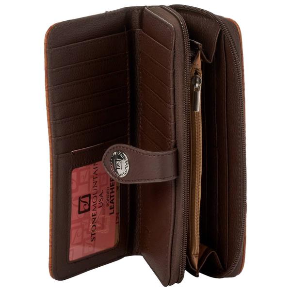 Womens Stone Mountain Tooled Large Zip Around Wallet