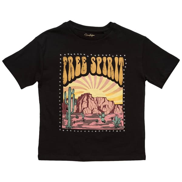 Girls &#40;7-16&#41; Jessica Simpson Free Spirit Oversized Tee - Black - image 