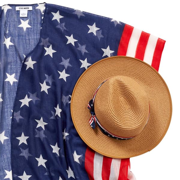 Womens Steve Madden Americana Kimono &amp; Fedora