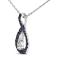 Haus of Brilliance Blue &White Sapphire Teardrop Pendant Necklace - image 3