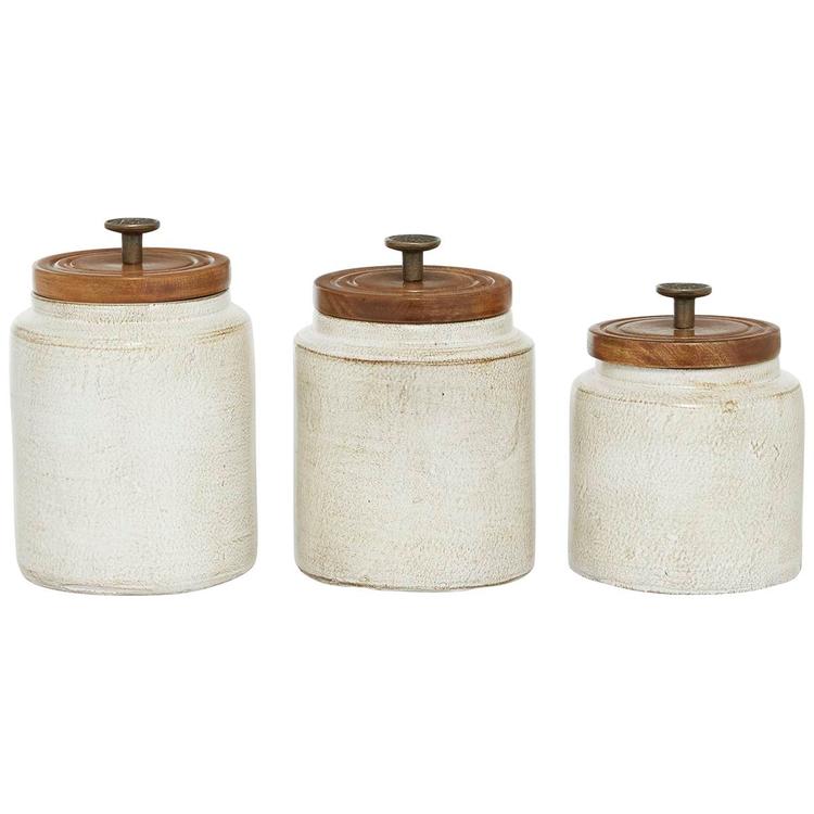 9th & Pike(R) 3pc. Shabby Chic Storage Jars