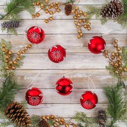 National Tree 6pc. Red Snowflake Shatterproof Ornaments