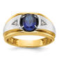 Mens Gentlemens Classics(tm) 14kt. Two Tone Round Sapphire Ring - image 1