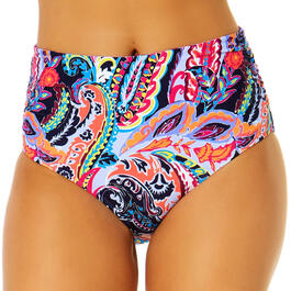 Womens Anne Cole Paisley Parade Shirred Swim Bottoms