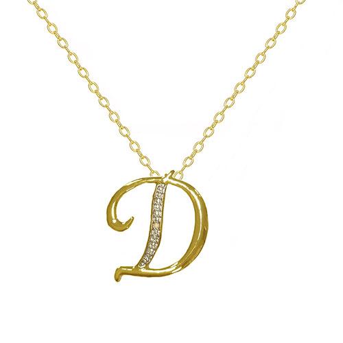 Accents by Gianni Argento Diamond Plated Initial 'D' Pendant