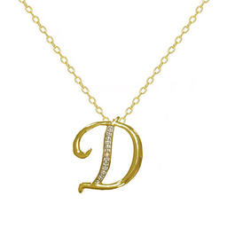 Accents by Gianni Argento Diamond Plated Initial 'D' Pendant