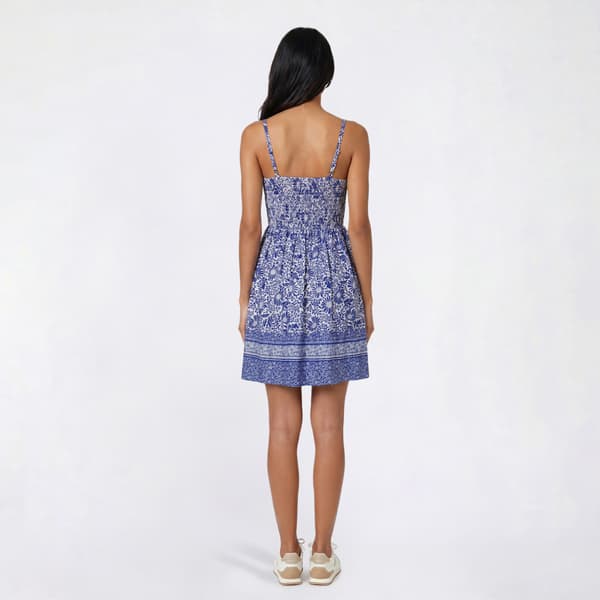 Juniors Madden Girl Yum Smock Border Print Pad Cup Skater Dress