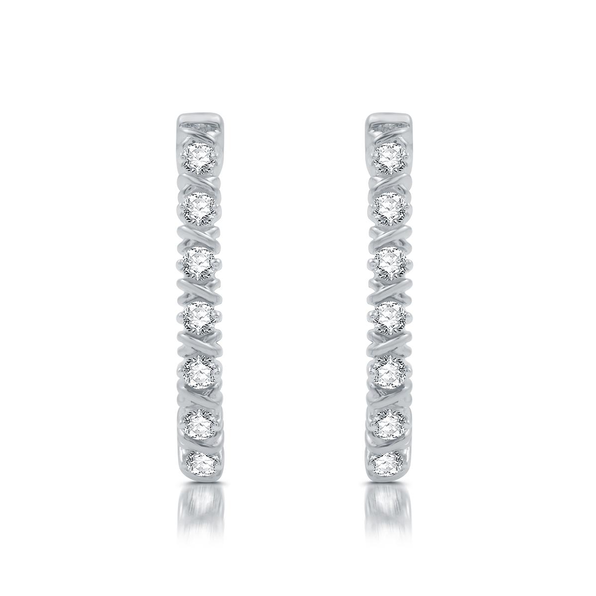 Nova Star® 1/4ctw. Lab Grown Diamond XO Hoop Earrings