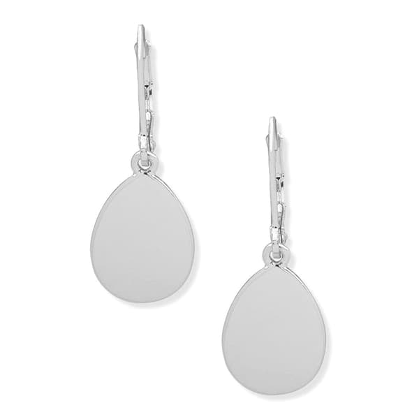 Nine West Silver-Tone Teardrop Lever Back Drop Earrings - image 