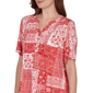 Womens Ruby Rd. French Riviera Elbow Sleeve Patchwork Henley Tee - image 5