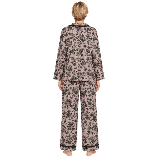 Petite Jessica Simpson Long Sleeve Ruffle Trim Toile Pajama Set