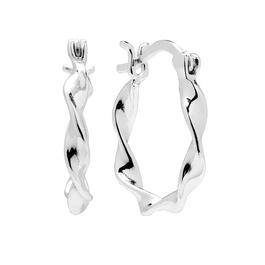 Marsala Sterling Silver Twisted Click Top Hoop Earrings