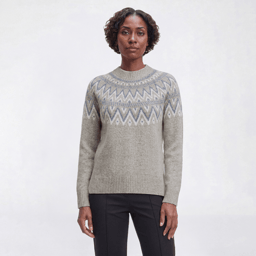 Petite Preswick & Moore(R) Long Sleeve Fair Isle Sweater