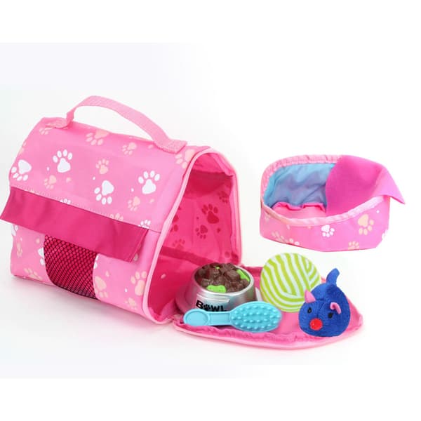 Sophia's® 10pc. White Kitten &amp; Carrier Set - Pink