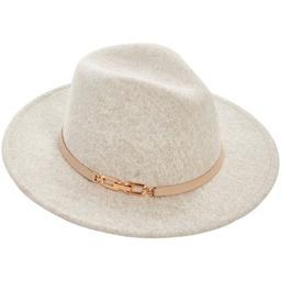 Womens Anne Klein Logo Link Fedora Hat
