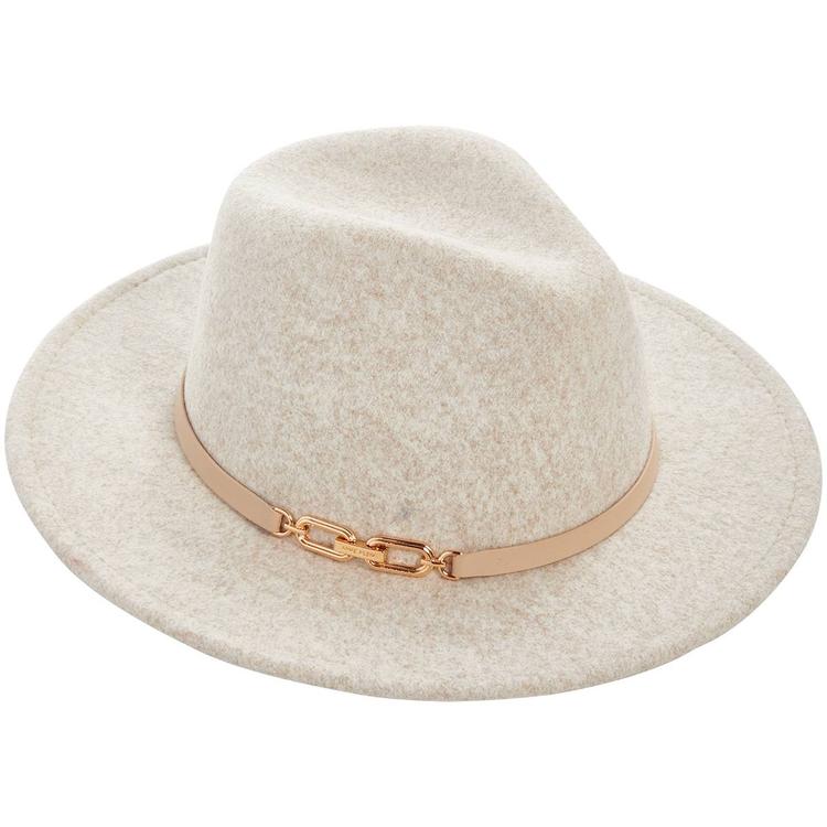 Womens Anne Klein Logo Link Fedora Hat