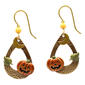 Silver Forest Pumpkin/Cresent Moon/Leaf Earrings - image 1