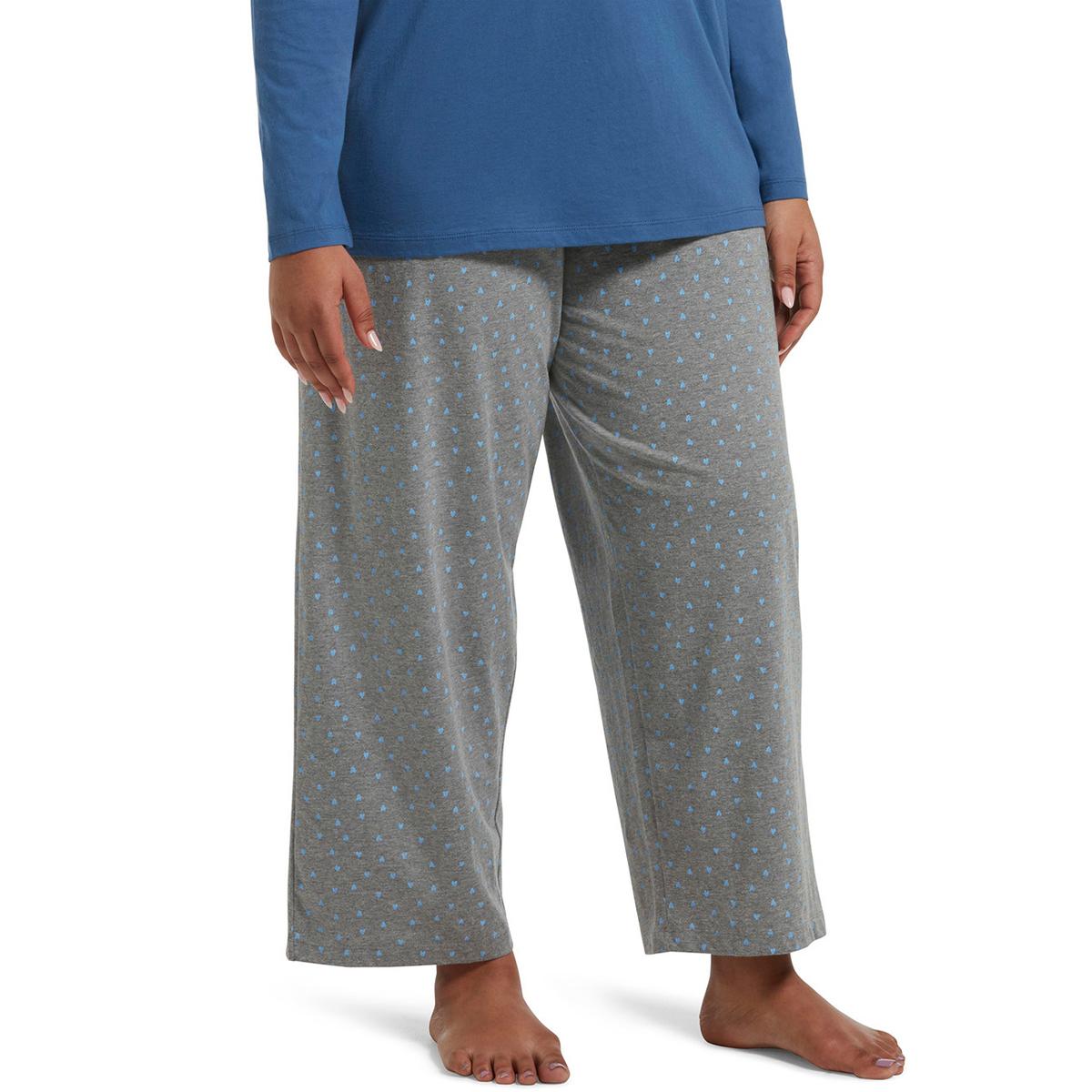 Plus Size HUE® Knit Mini Scribble Long Pajama Pants