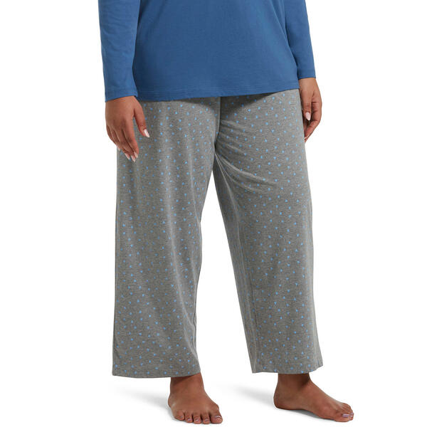 Plus Size HUE&#40;R&#41; Knit Mini Scribble Print Long Pajama Pants - image 