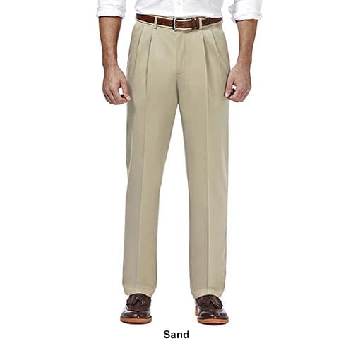Mens Haggar® Premium No Iron Khaki Pleat Front Pants Boscov's