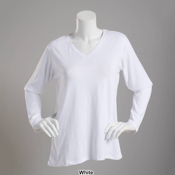 Womens Starting Point Super Soft V-Neck Long Sleeve Tee