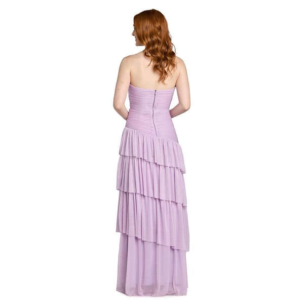 Juniors Morgan & Co. Strapless Asymetrical Tier A-Line Dress