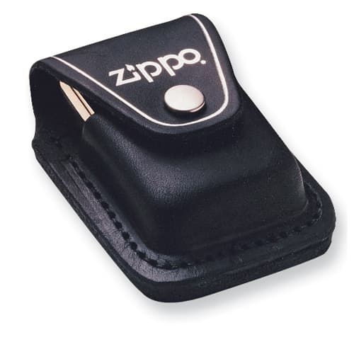 Zippo Black Leather Loop Lighter Pouch - image 