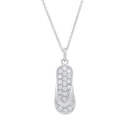 Cubic Zirconia Flip Flop Sandals Pendant