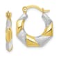 Gold Classics(tm) 10kt. White Rhodium Scalloped Hollow Hoop Earrings - image 1