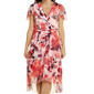 Plus Size Ellen Weaver Chiffon Floral High Low Hem Dress- Painter - image 4
