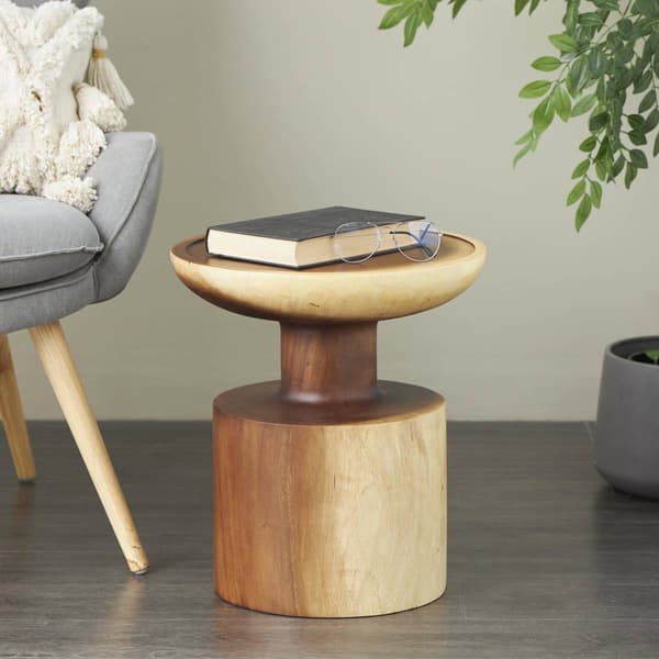 9th & Pike® Natural Brown Wood End Table