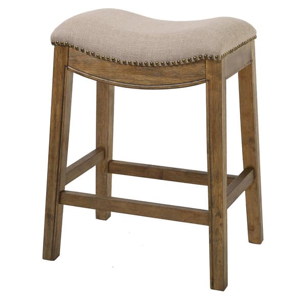 New Ridge Home Goods Sadie Natural Wood Counter-Height Barstool