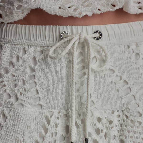 Womens DKNY Sport Crochet Leaf Midi Skirt