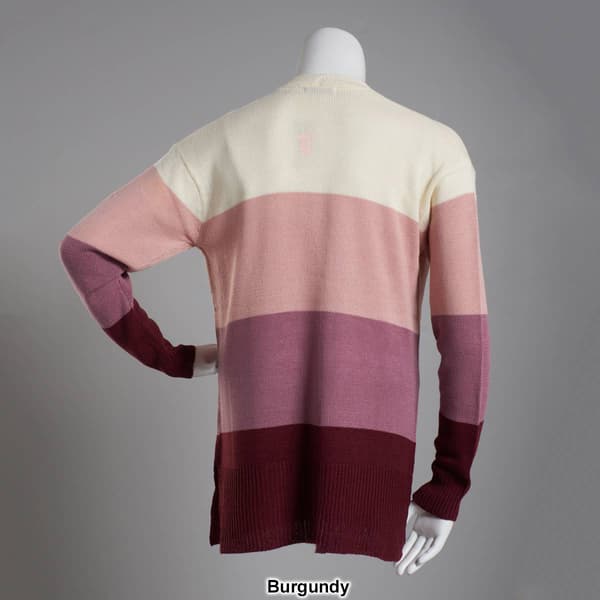 Plus Size Jason Maxwell Striped Duster Sweater