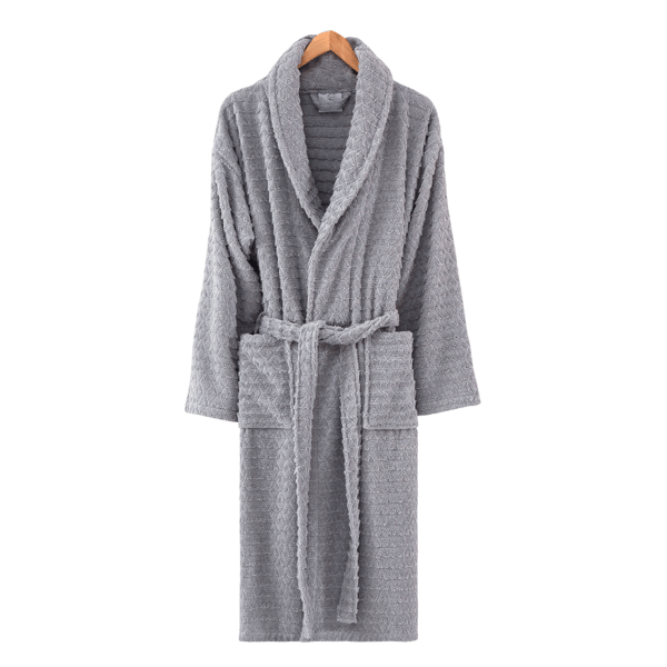 Unisex Ozan Premium Home Azure Turkish Cotton Bath Robe - image 