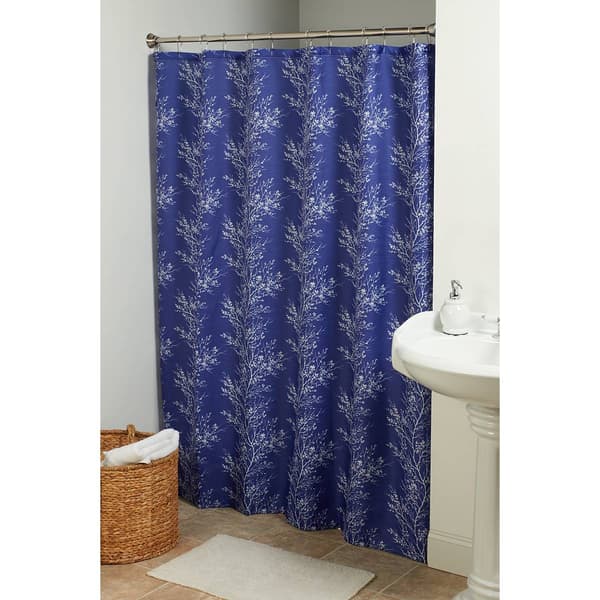 Foliage 13pc. Shower Curtain Set - Navy - image 