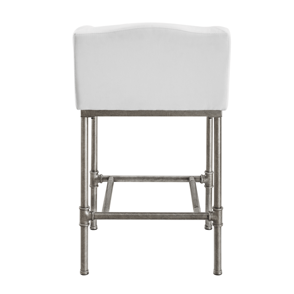 HH2 Home Dillon Low Profile Wingback White Counter Height Stool