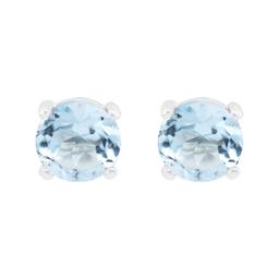 Marsala 6mm Round Genuine Sky Blue Topaz Post Earrings